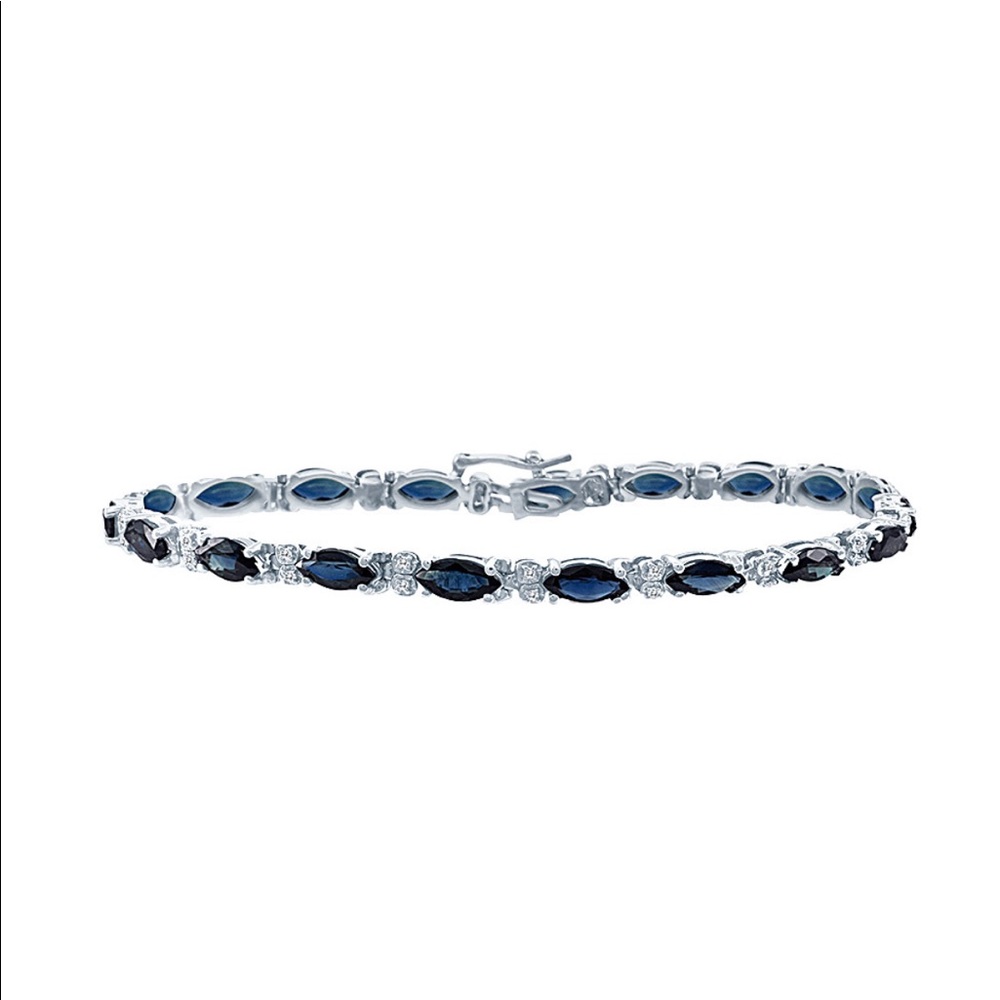 14k White Gold Le Vian Natural Sapphire and Diamond Bracelet